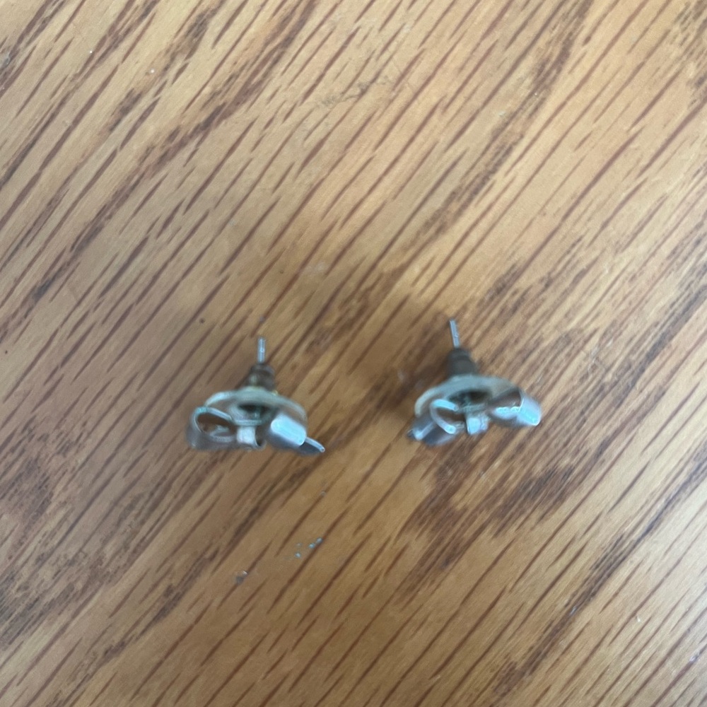 Silver Color Bow Earrings - Picture 2 of 2